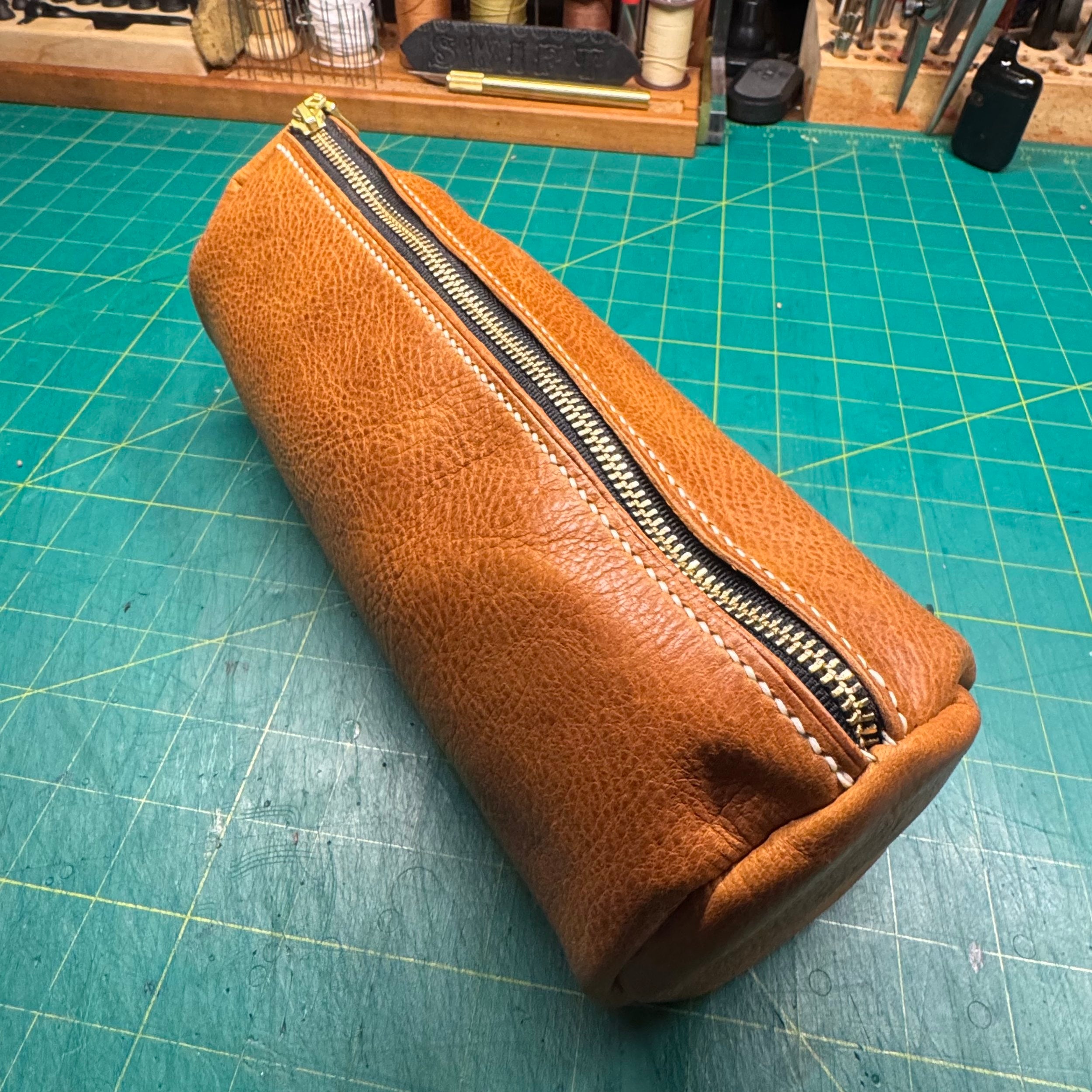 Lipstick Makeup Bag in Whiskey Heritage