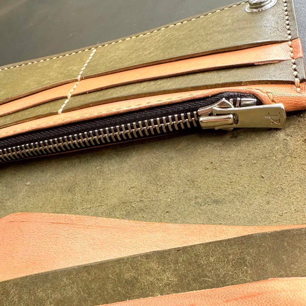 Pueblo Long Wallet - Green/Natural
