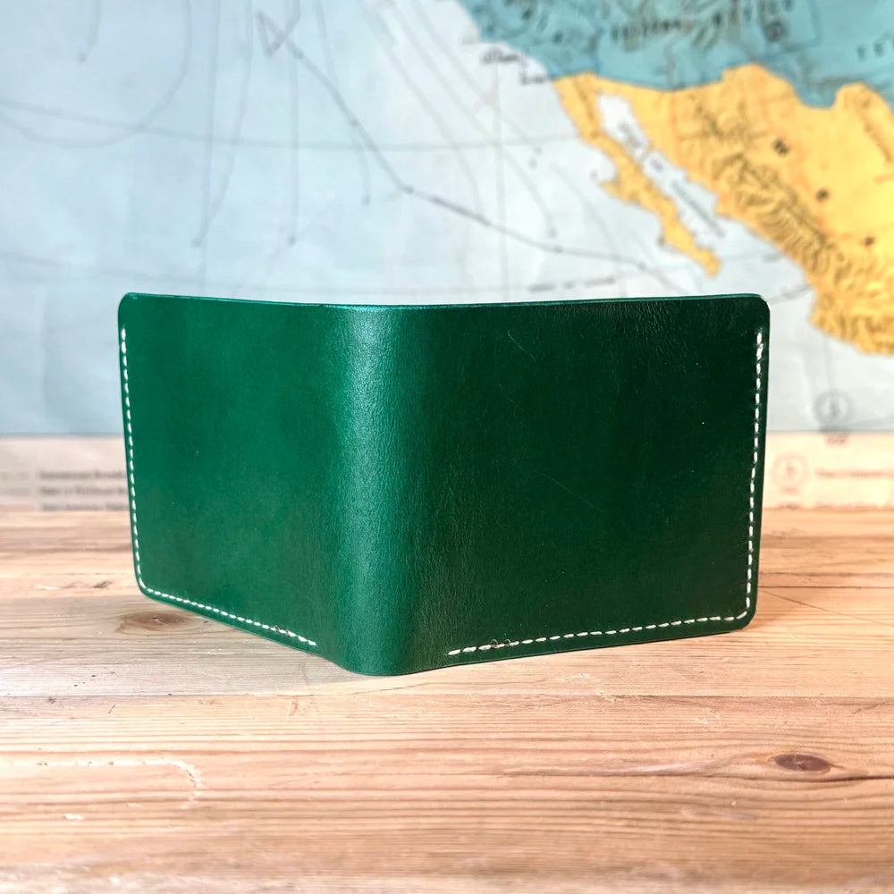 Two-Tone Bifold Wallet - Green Buttero