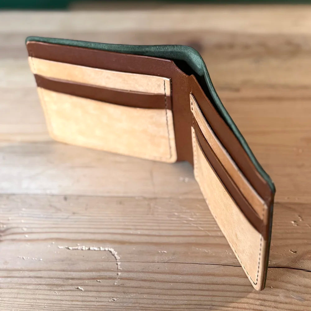 Two-Tone Bifold Wallet - Green Graffiti