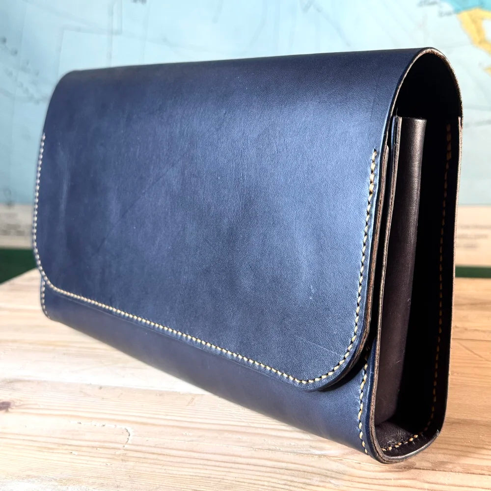 Maggie Magnet Clutch Crossbody - Navy Bridle