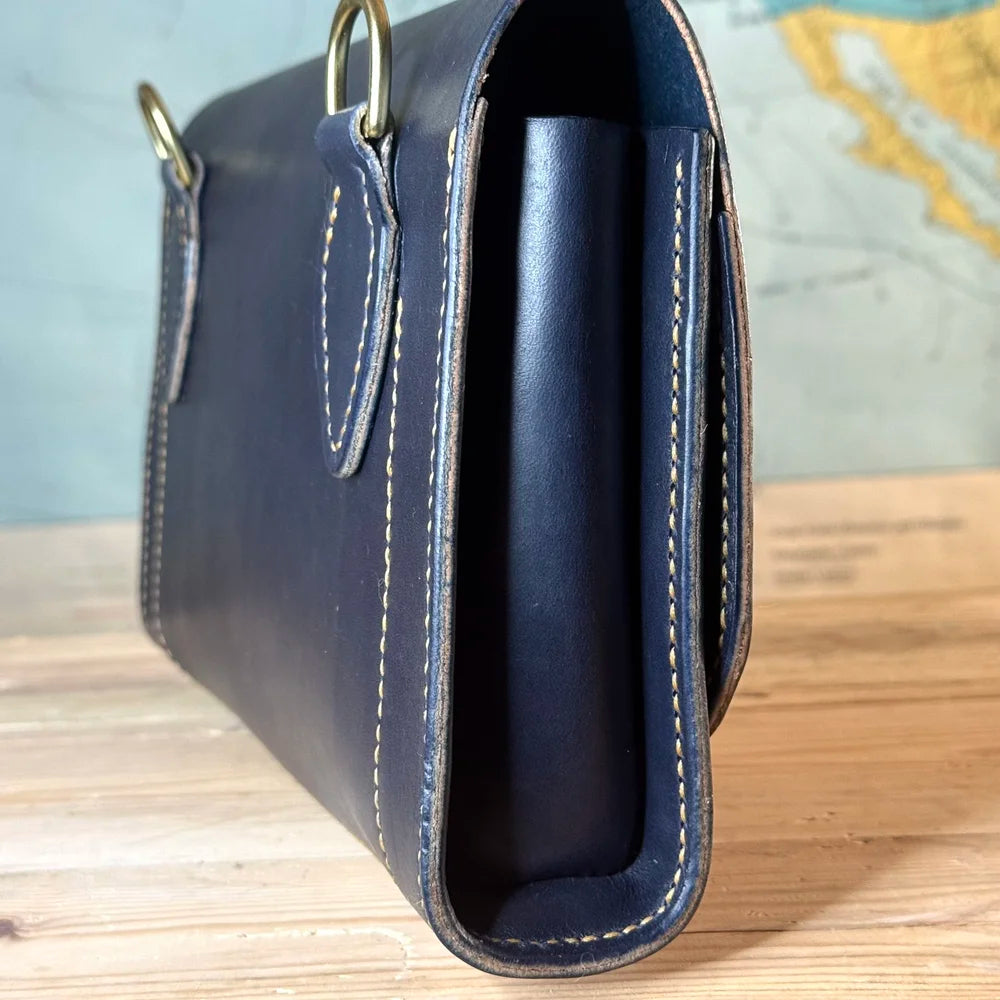 Maggie Magnet Clutch Crossbody - Navy Bridle