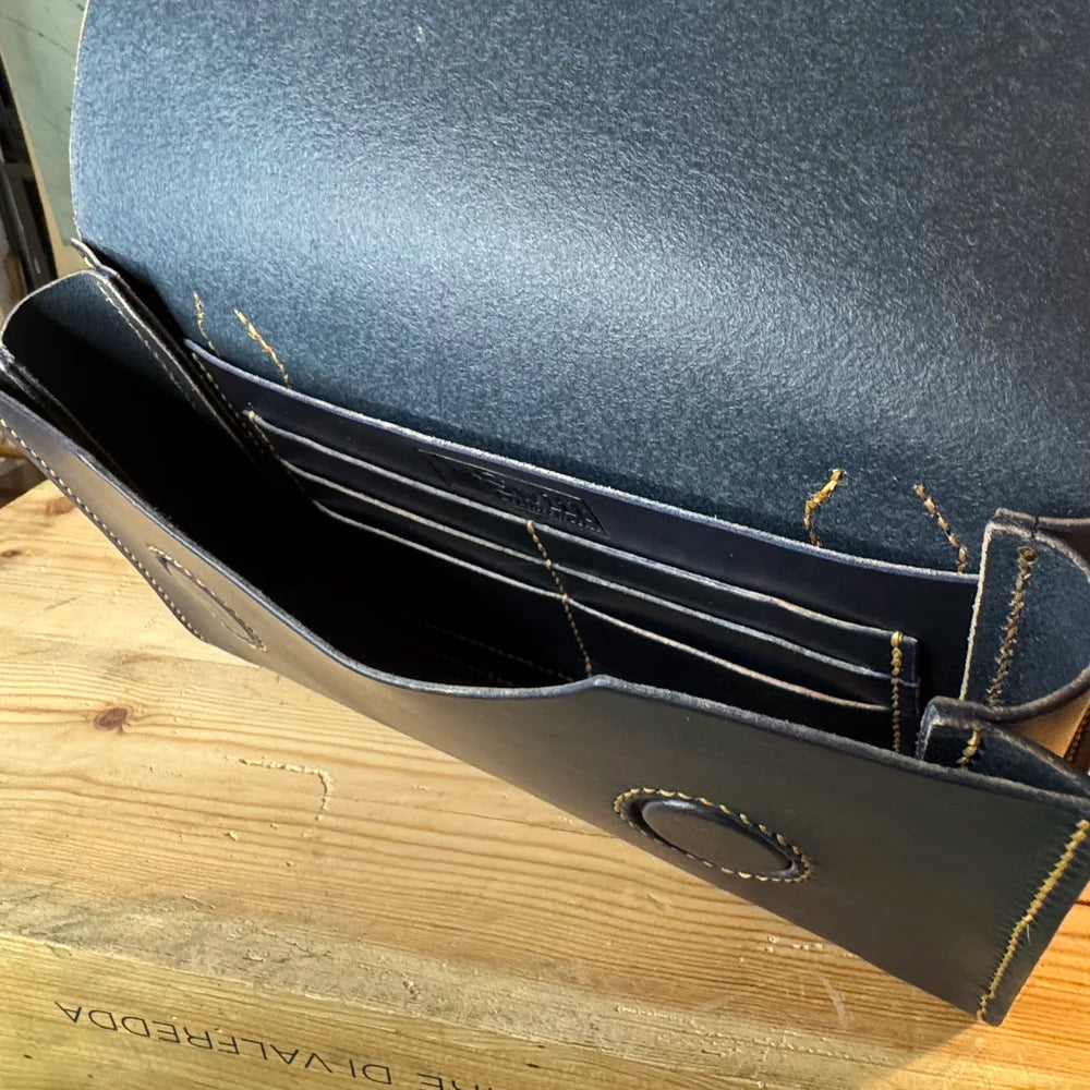 Maggie Magnet Clutch Crossbody - Navy Bridle