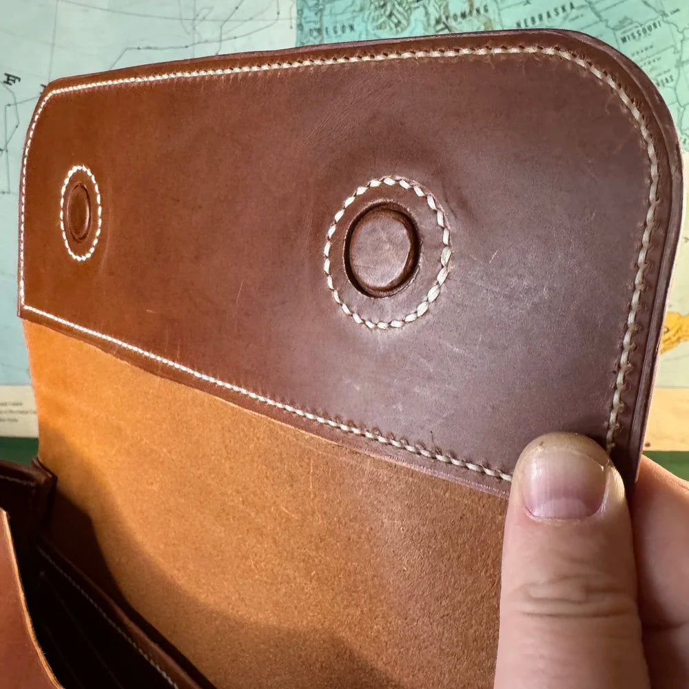 Maggie Magnetic Clutch Crossbody - Cognac Buttero