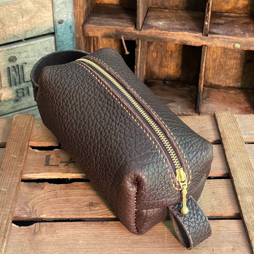 Mini Toiletries Bag, Shrunken Bison - Made to Order