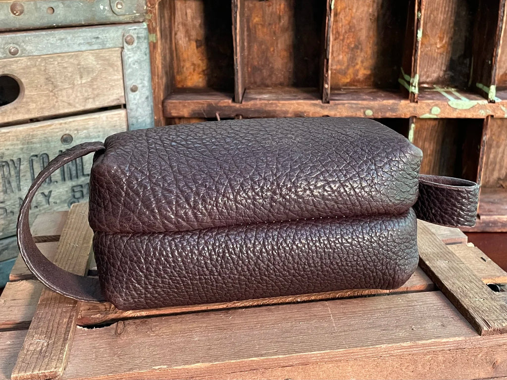 Mini Toiletries Bag, Shrunken Bison - Made to Order
