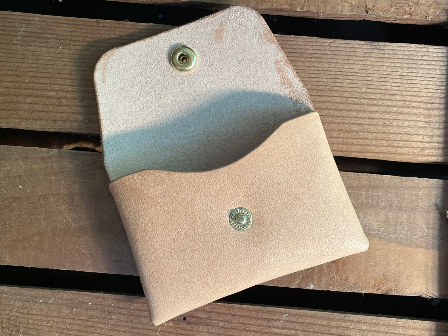Origami Card Wallet, Natural Veg Tan