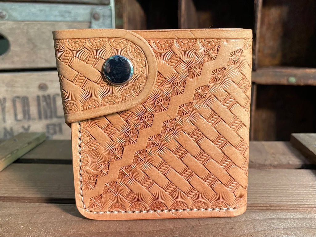 Snap Bifold Wallet, Zig-Zag Tooling - Made to Order