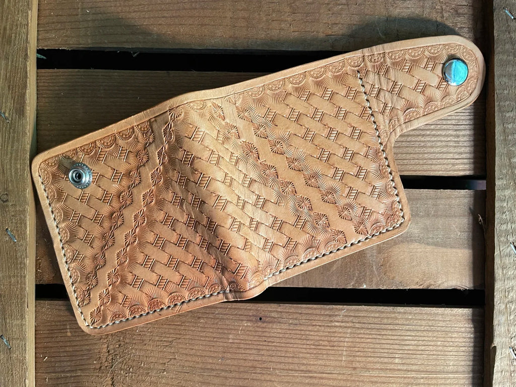 Snap Bifold Wallet, Zig-Zag Tooling - Made to Order