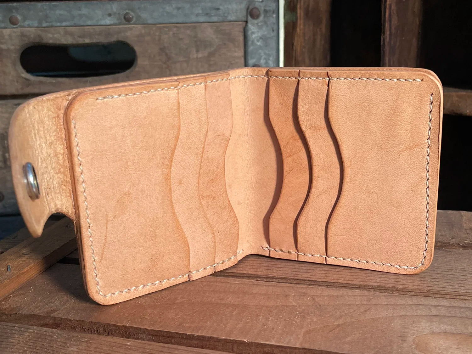 Snap Bifold Wallet, Zig-Zag Tooling - Made to Order
