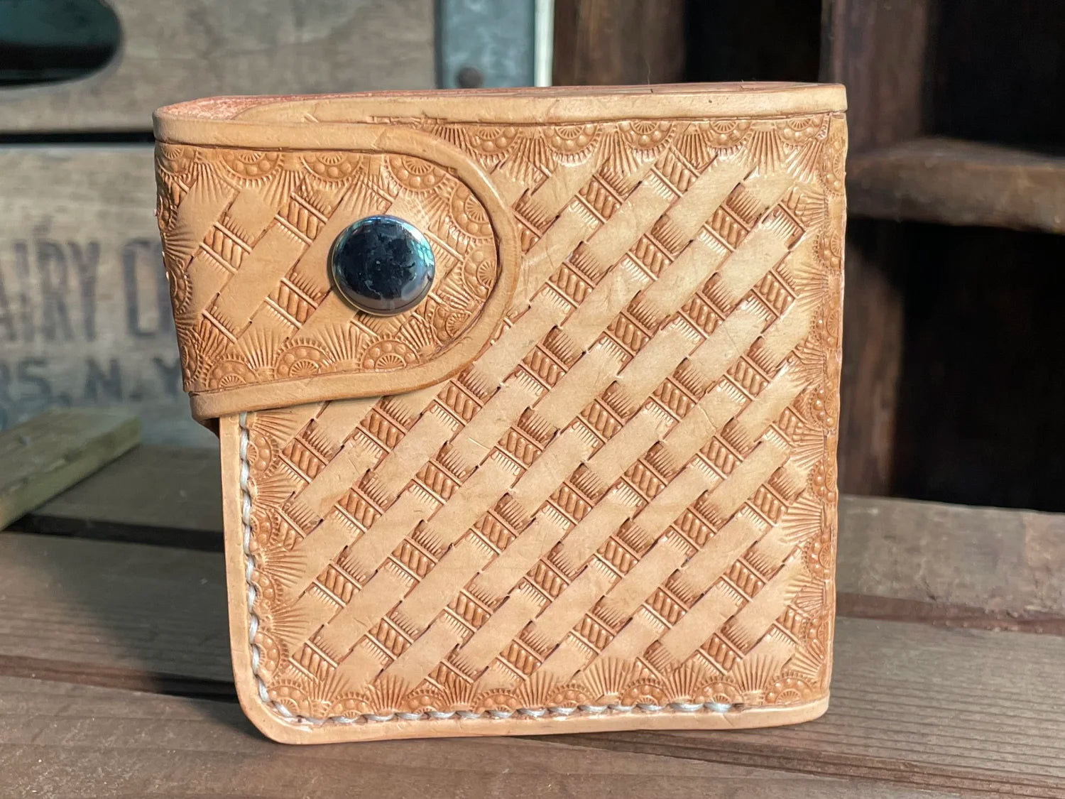 Snap Bifold Wallet, Basketweave - Made to Order