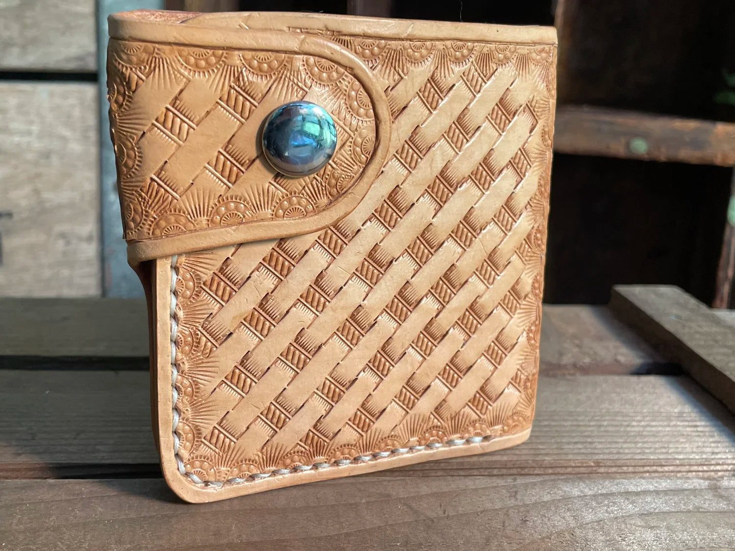Snap Bifold Wallet, Basketweave - Made to Order
