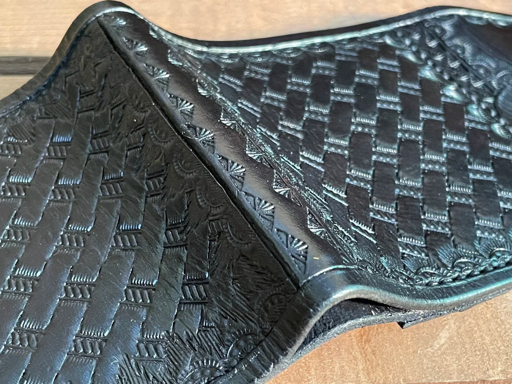 Snap Bifold Wallet, Black Basketweave - Made to Order