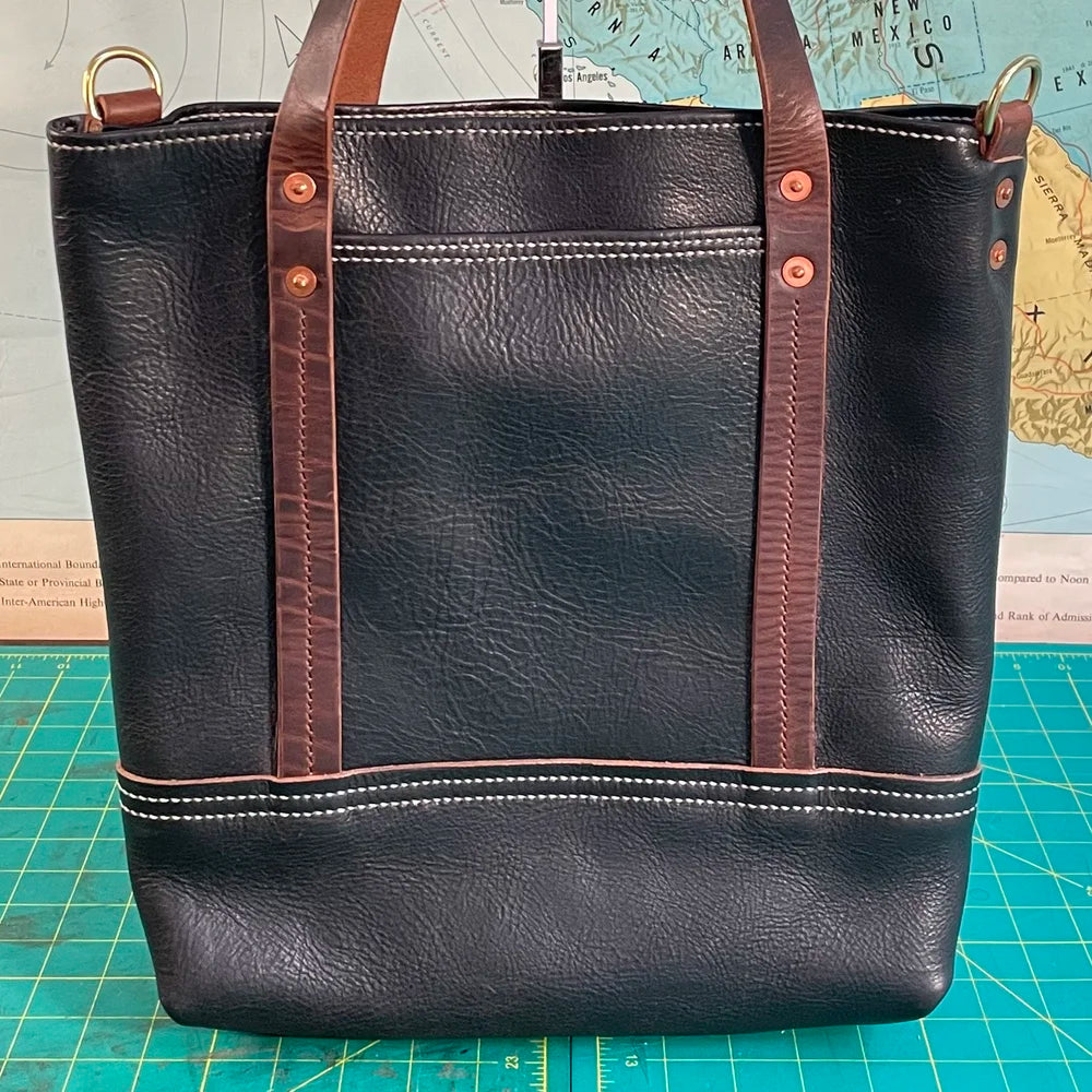 The Paradox Tote - Black Tumbled Cowhide