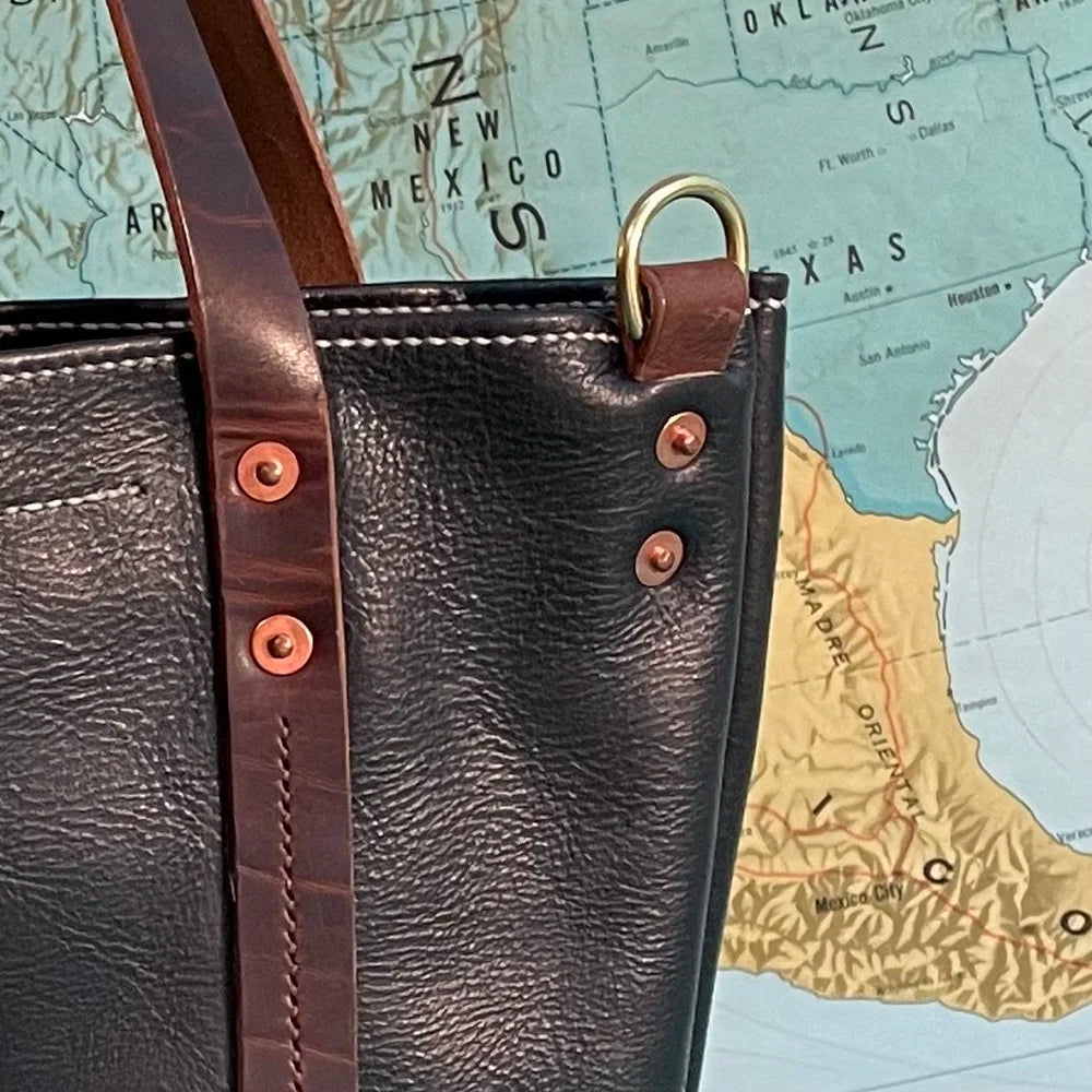 The Paradox Tote - Black Tumbled Cowhide