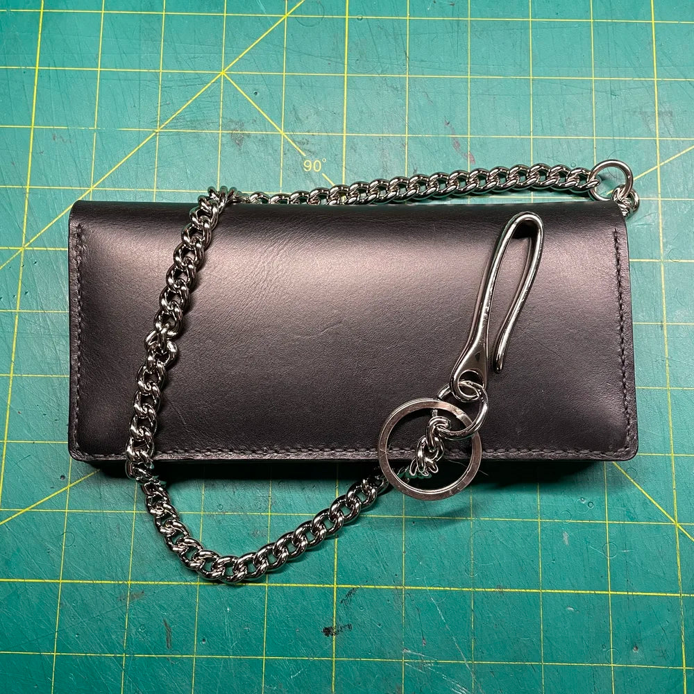 Biker Chain Long Wallet, Nickel Hardware