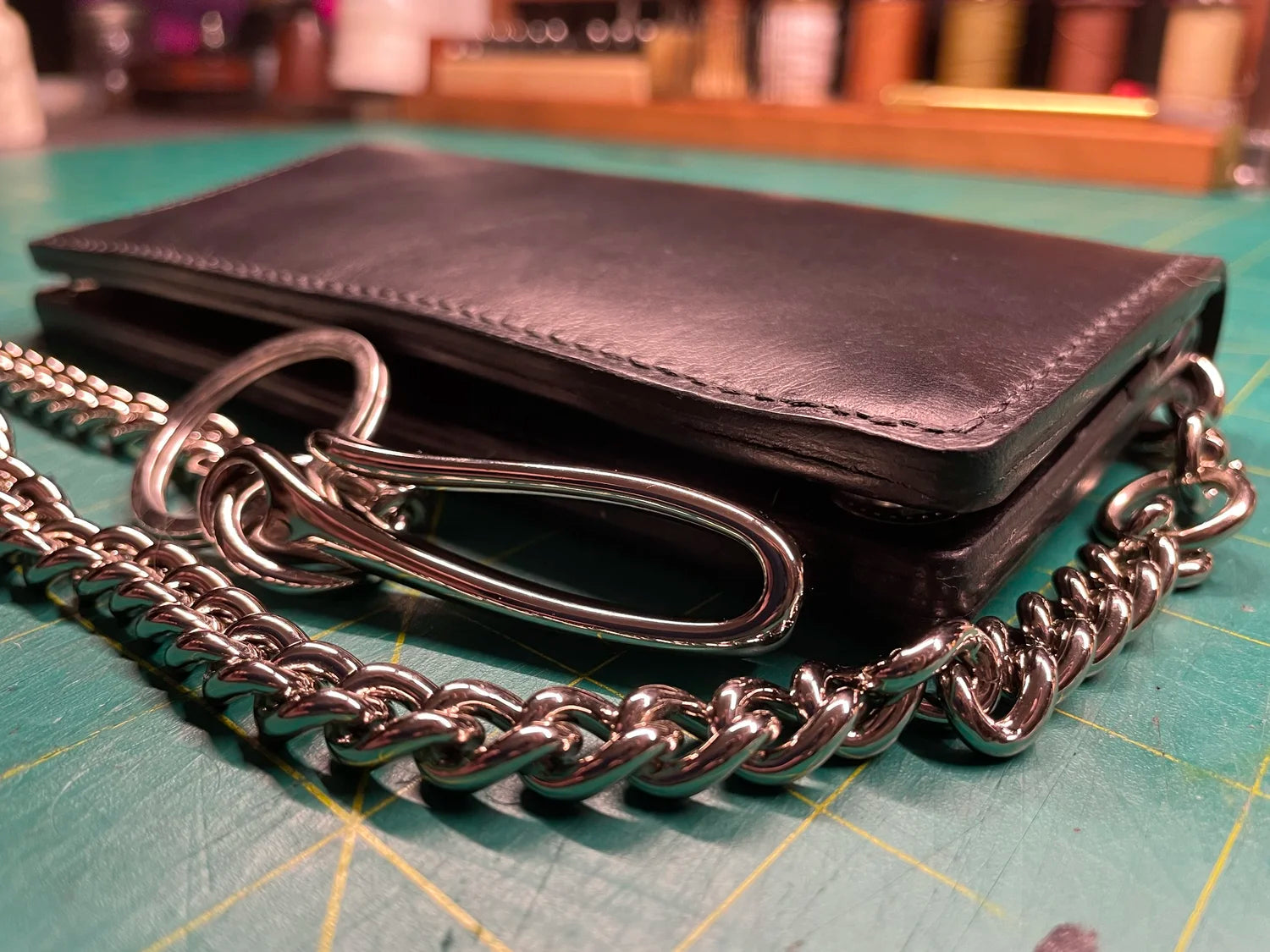 120mmレザーチェーン付■Middle Leather Wallet Accordion Biker Wallet – Swift Leatherworks